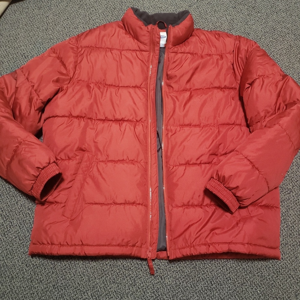 Red Old Navy Bubble Puffer Jacket